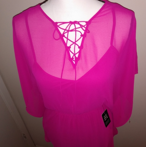 Express Dresses & Skirts - NWT Express Designer Chiffon Dress with Slip Lining (Poolside Dress)